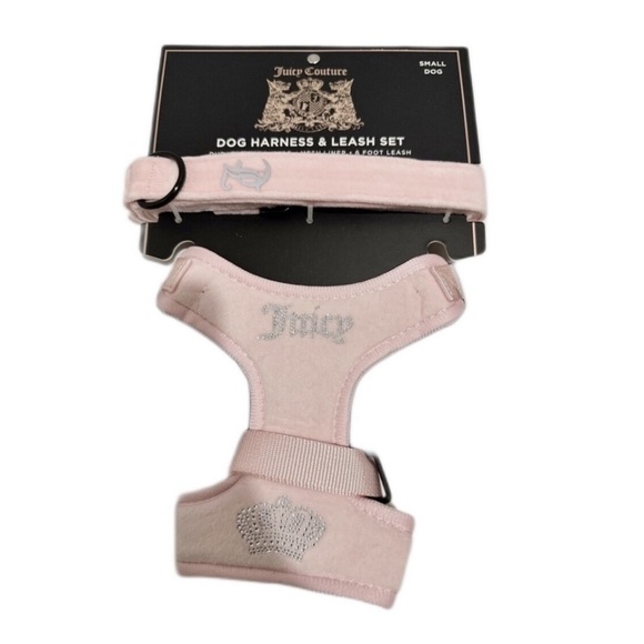 Juicy Couture Pink Dog Harness & Leash Set
